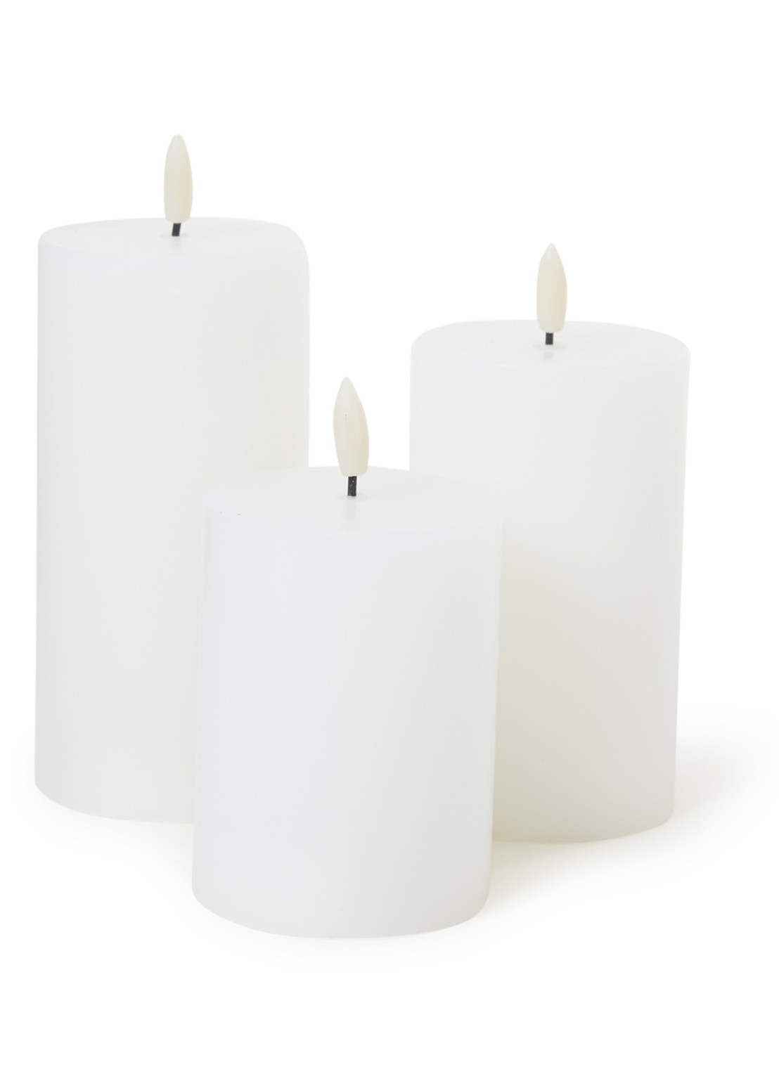 Sirius Sille LED-kaars set van 3 - voorkant wit