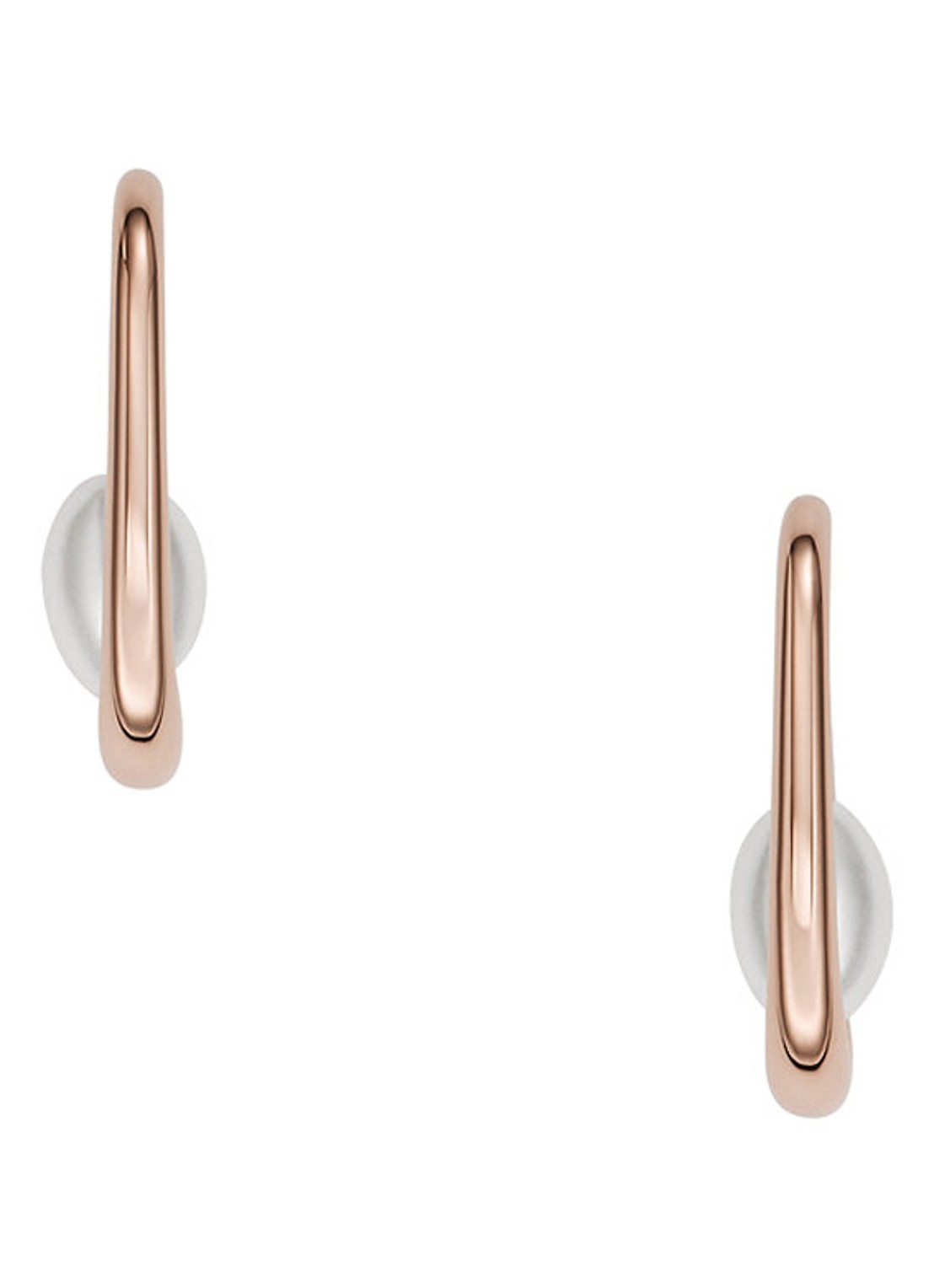 Skagen Agnethe oorhangers met parel SKJ1747791 - detail roségoud