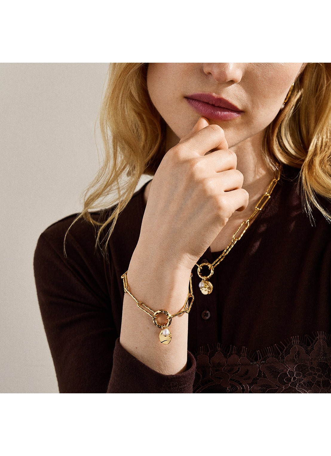 Skagen Agnethe Pearl armband SKJ5027710 - detail 4 goud