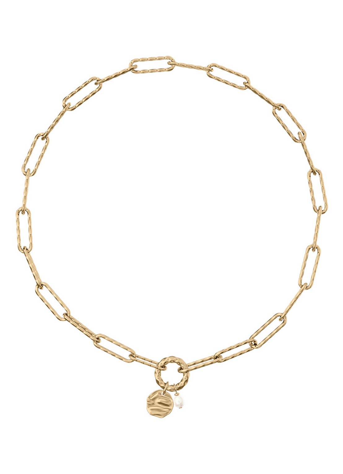 Skagen Agnethe Pearl ketting verguld SKJ5024710 - voorkant 4 goud