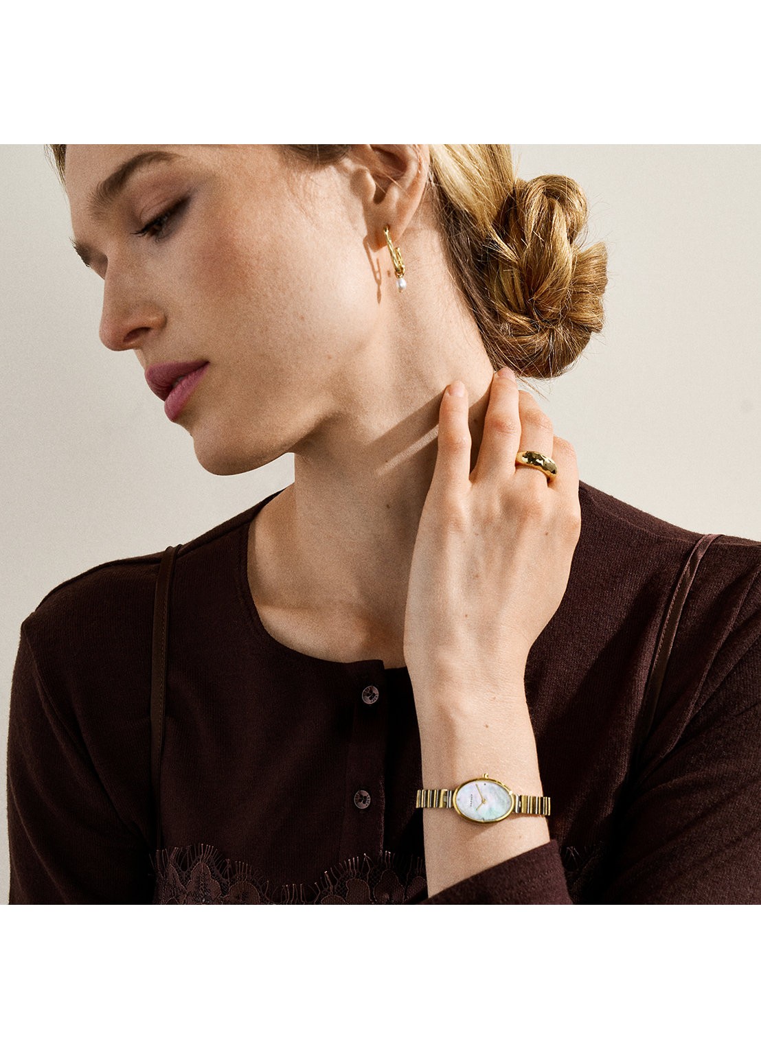 Skagen Anita Oval horloge SKW3183 - detail 5 goud