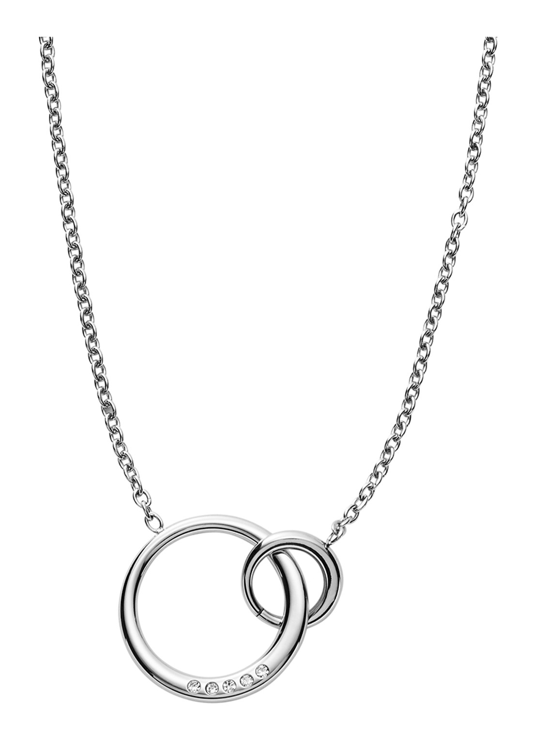 Skagen Elin ketting met kristal SKJ1053040 - voorkant zilver