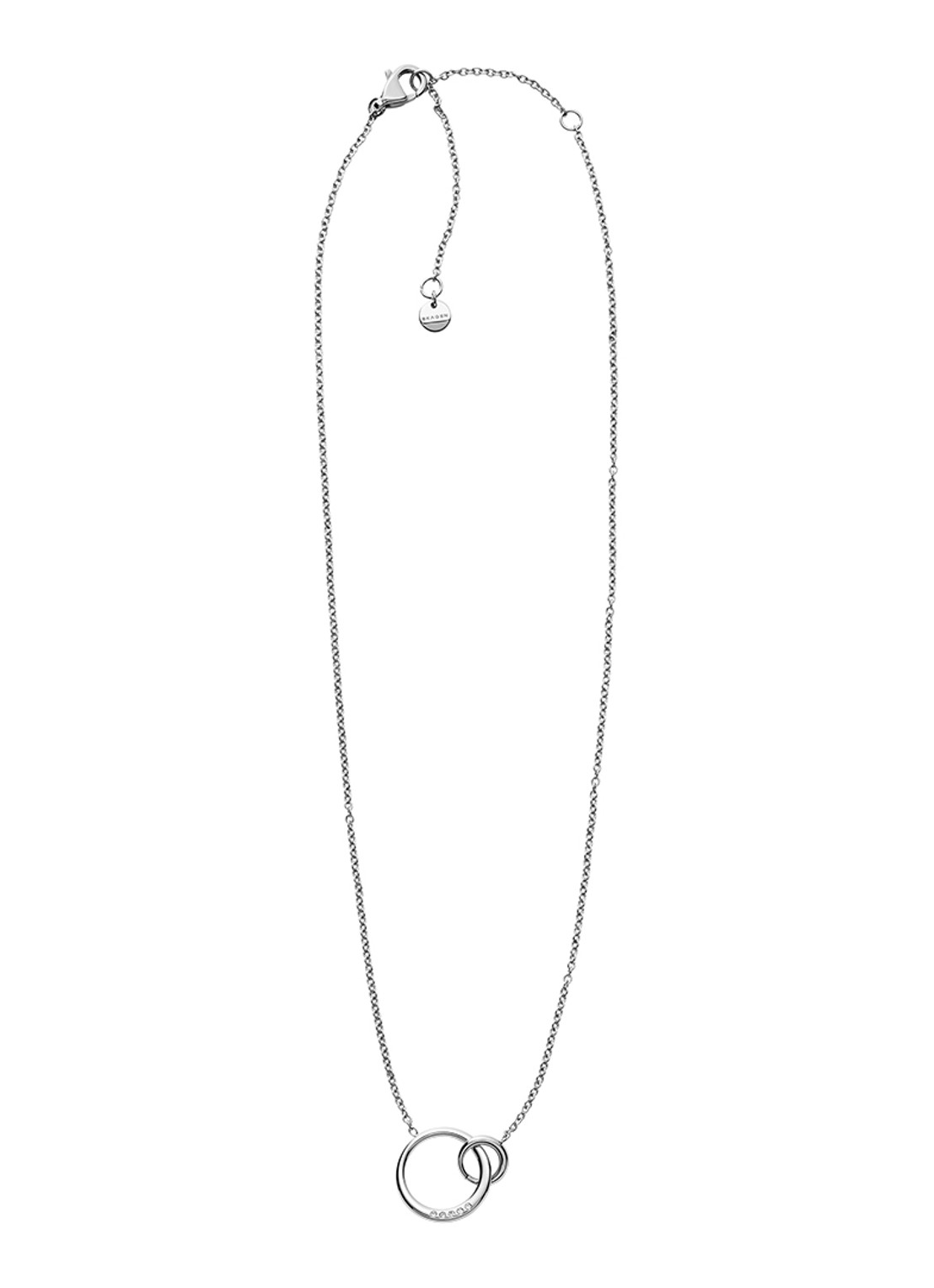 Skagen Elin ketting met kristal SKJ1053040 - voorkant 2 zilver