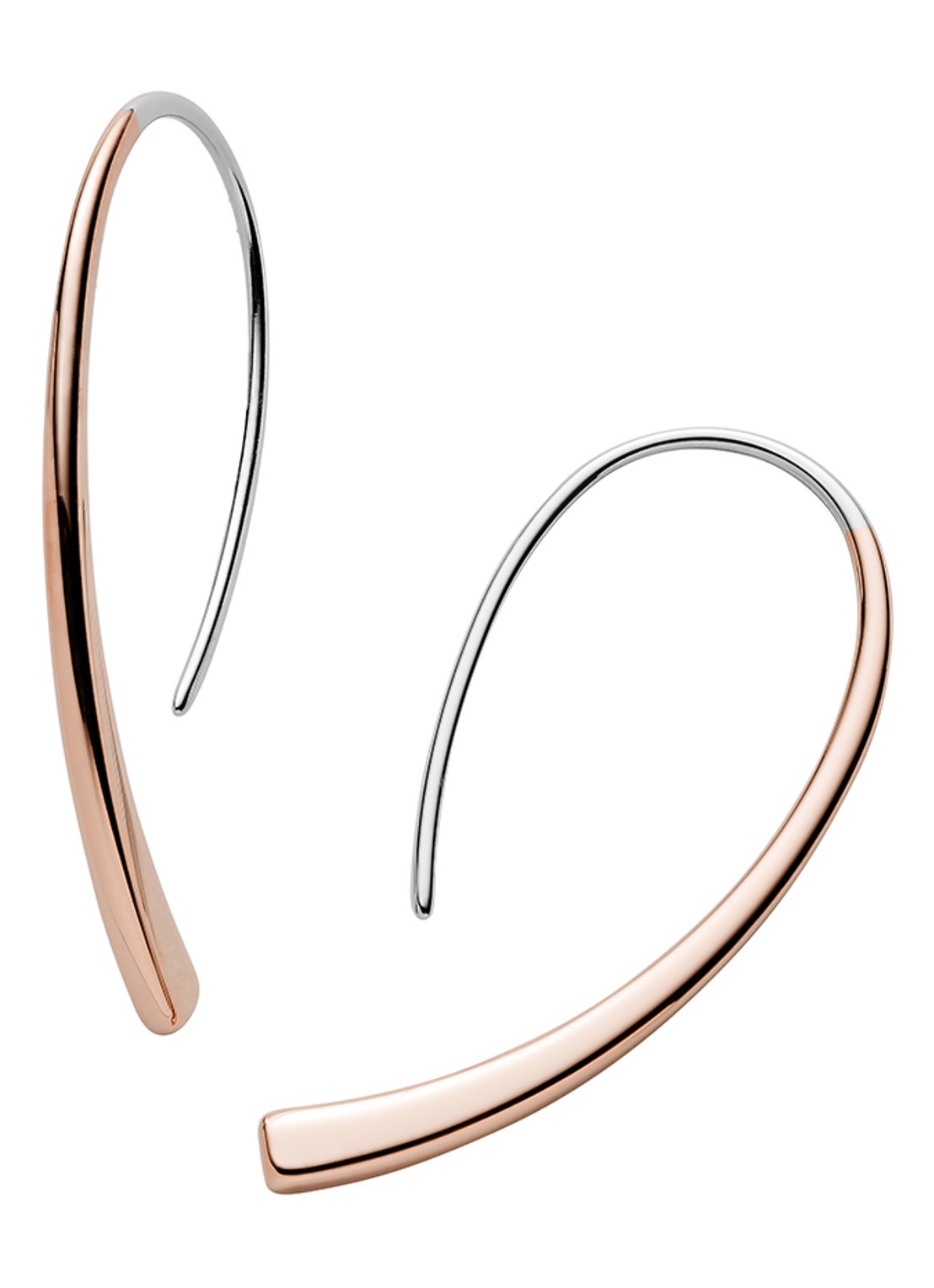 Skagen Elin oorhangers tweekleurig SKJ1212998 - voorkant roségoud