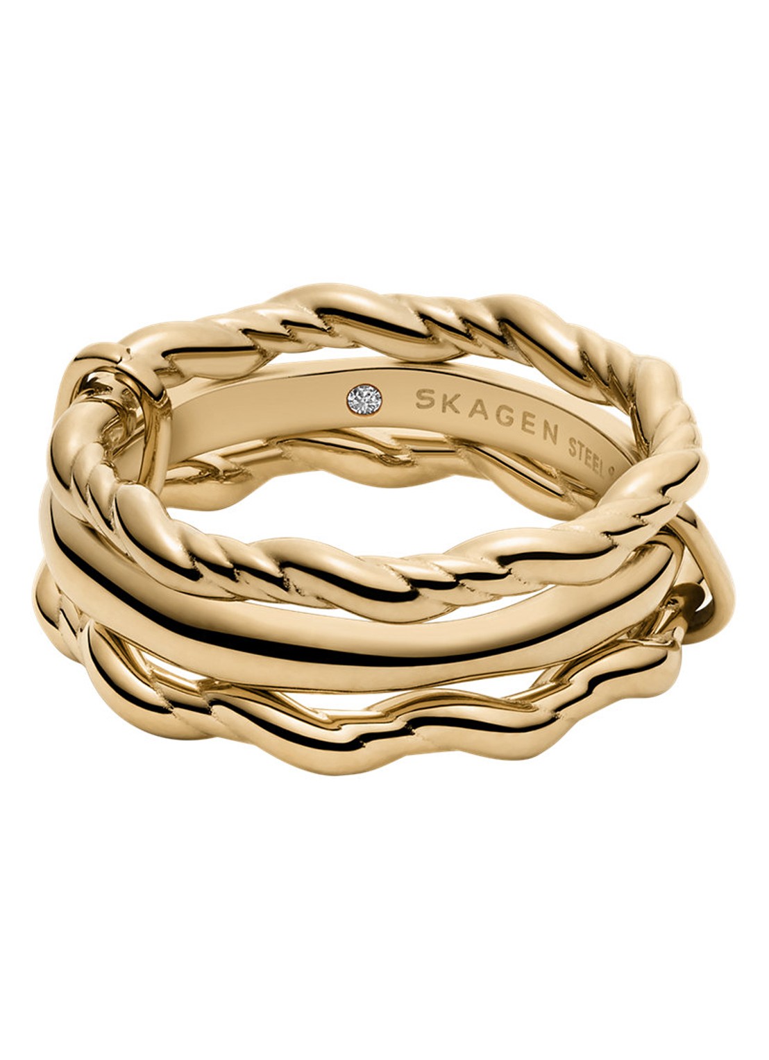Skagen Moderne Stak ring SKJ1906710 - voorkant goud