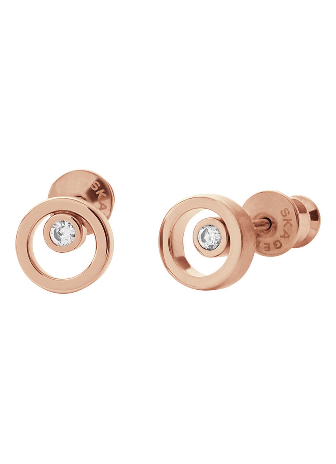 Skagen Oorknopjes met steen - voorkant goud