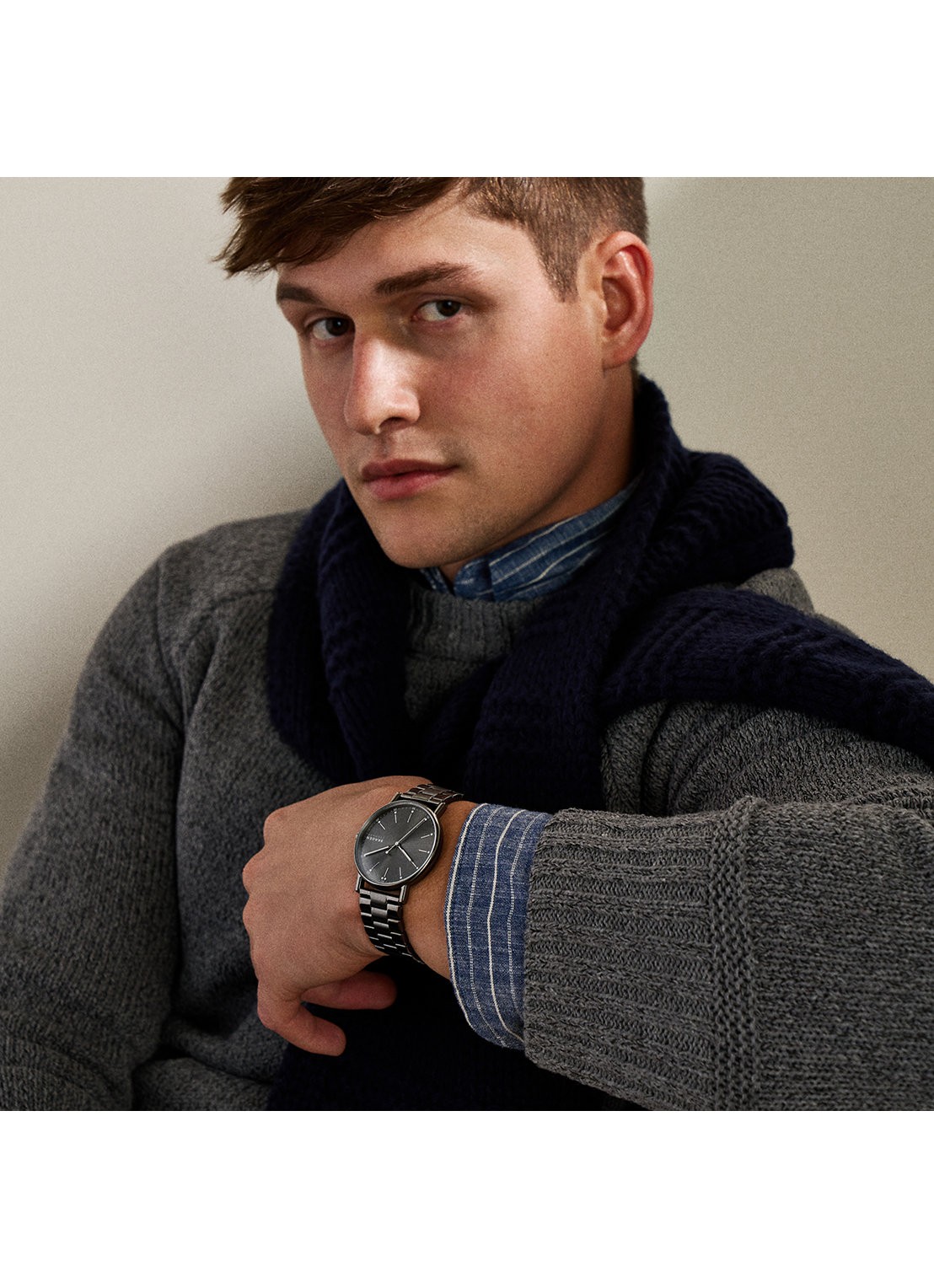 Skagen Signatur horloge SKW6951 - detail 4 donkergrijs