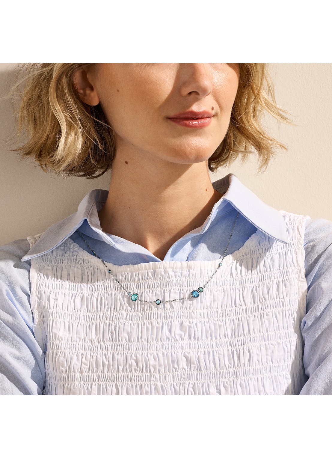 Skagen Sofie Sea Glass ketting SKJ1907040 - detail 4 zilver