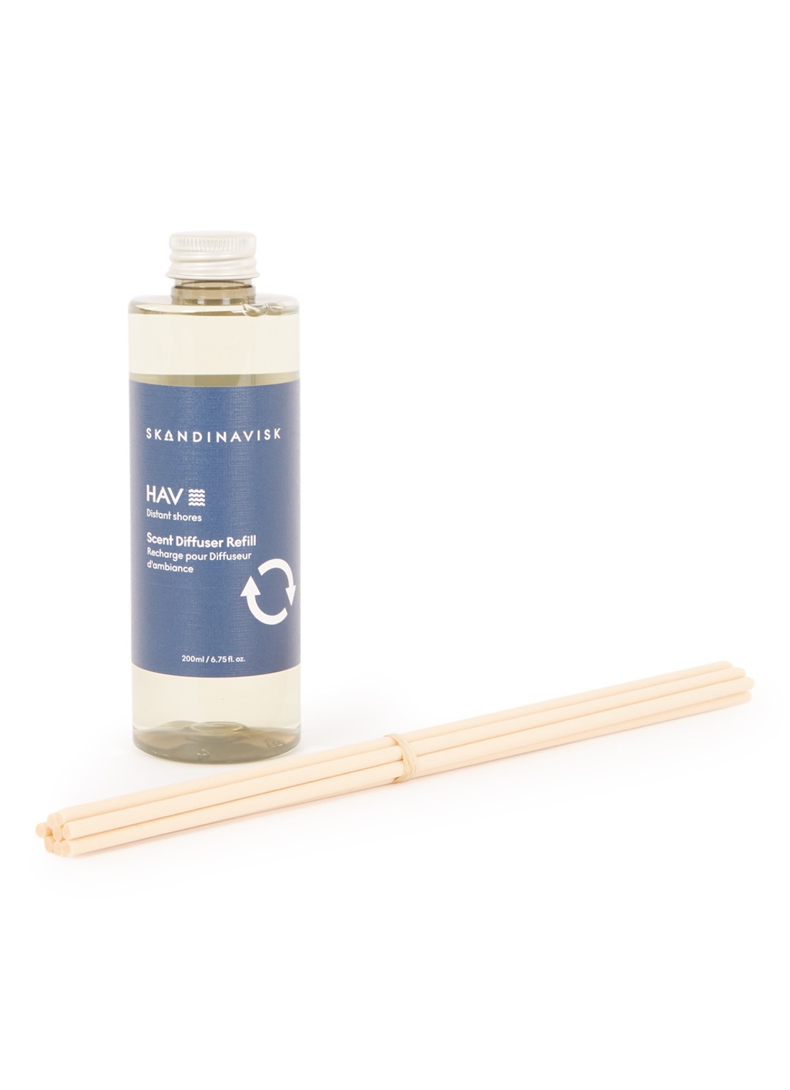 Skandinavisk HAV navulling voor geurstokjes 200 ml - voorkant donkerblauw