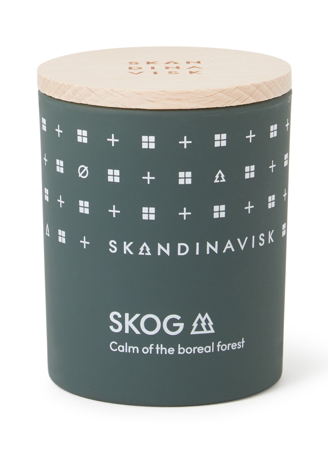 Skandinavisk SKOG geurkaars 65 gram - voorkant groen