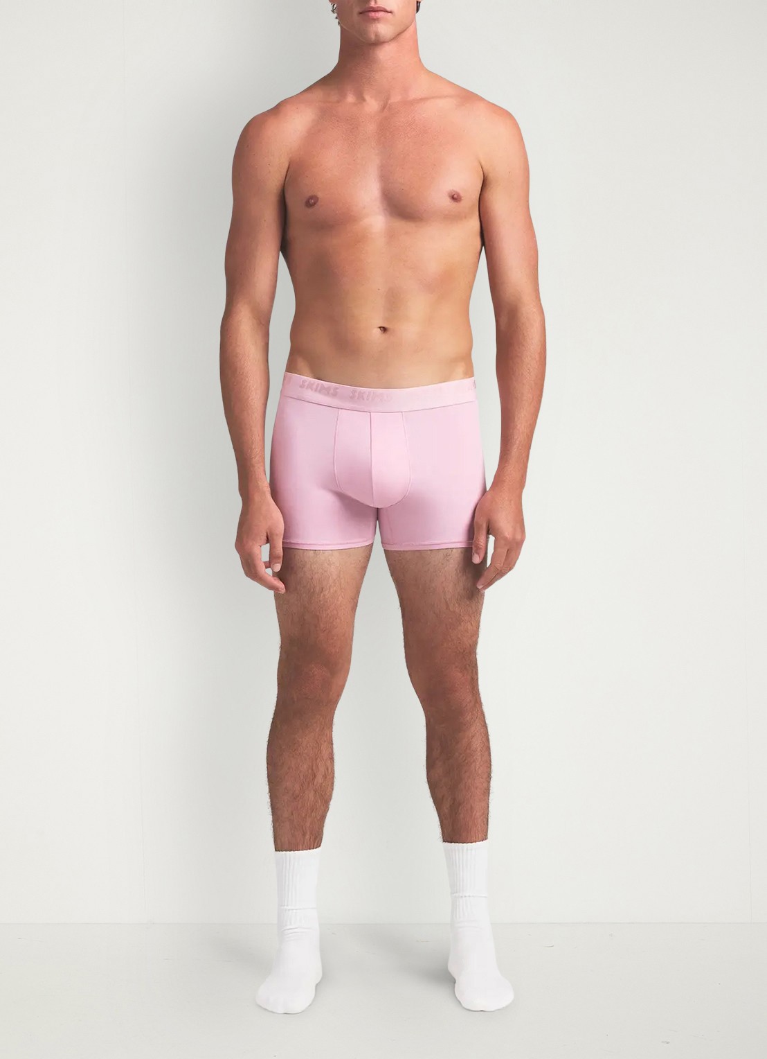 SKIMS Boxershort met logoband in 3-pack - voorkant roze