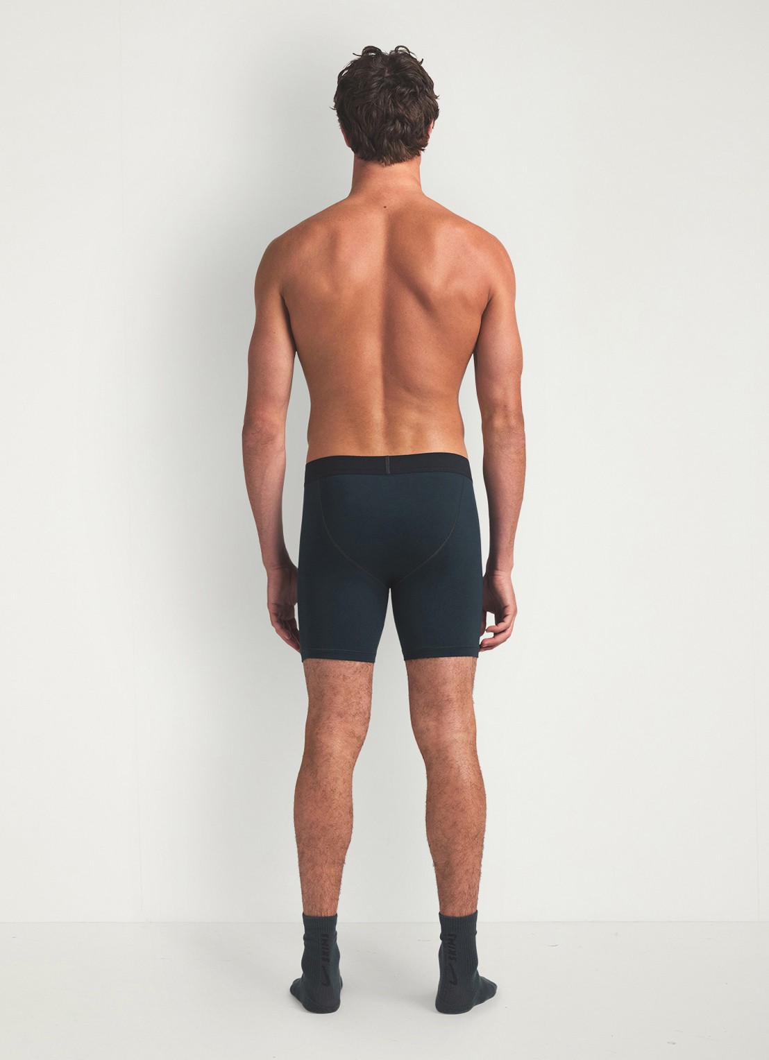 SKIMS Boxershort met logoband in 3-pack - achterkant 4 blauwgrijs