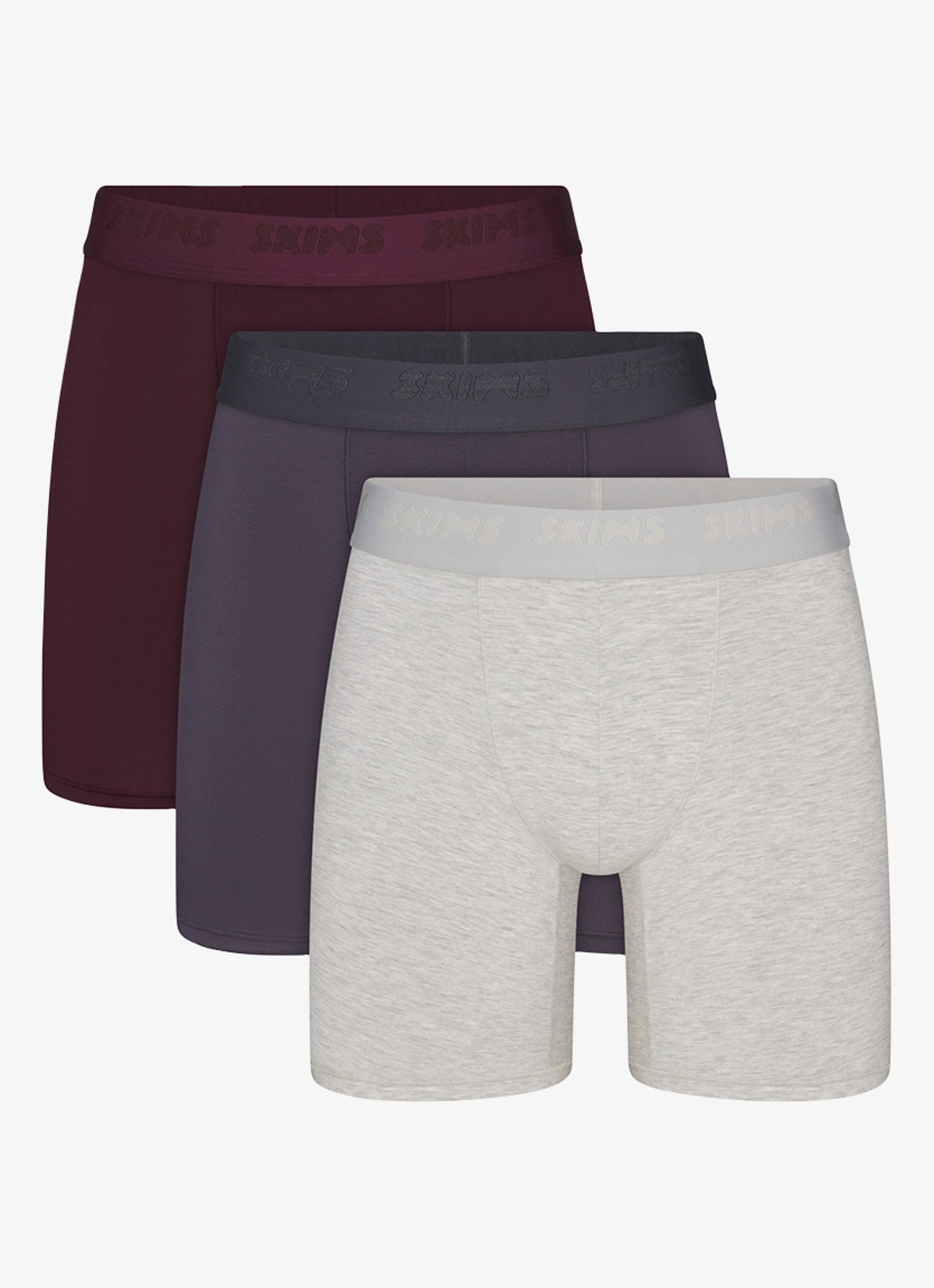 SKIMS Boxershort met logoband in 3-pack - voorkant 4 grijs