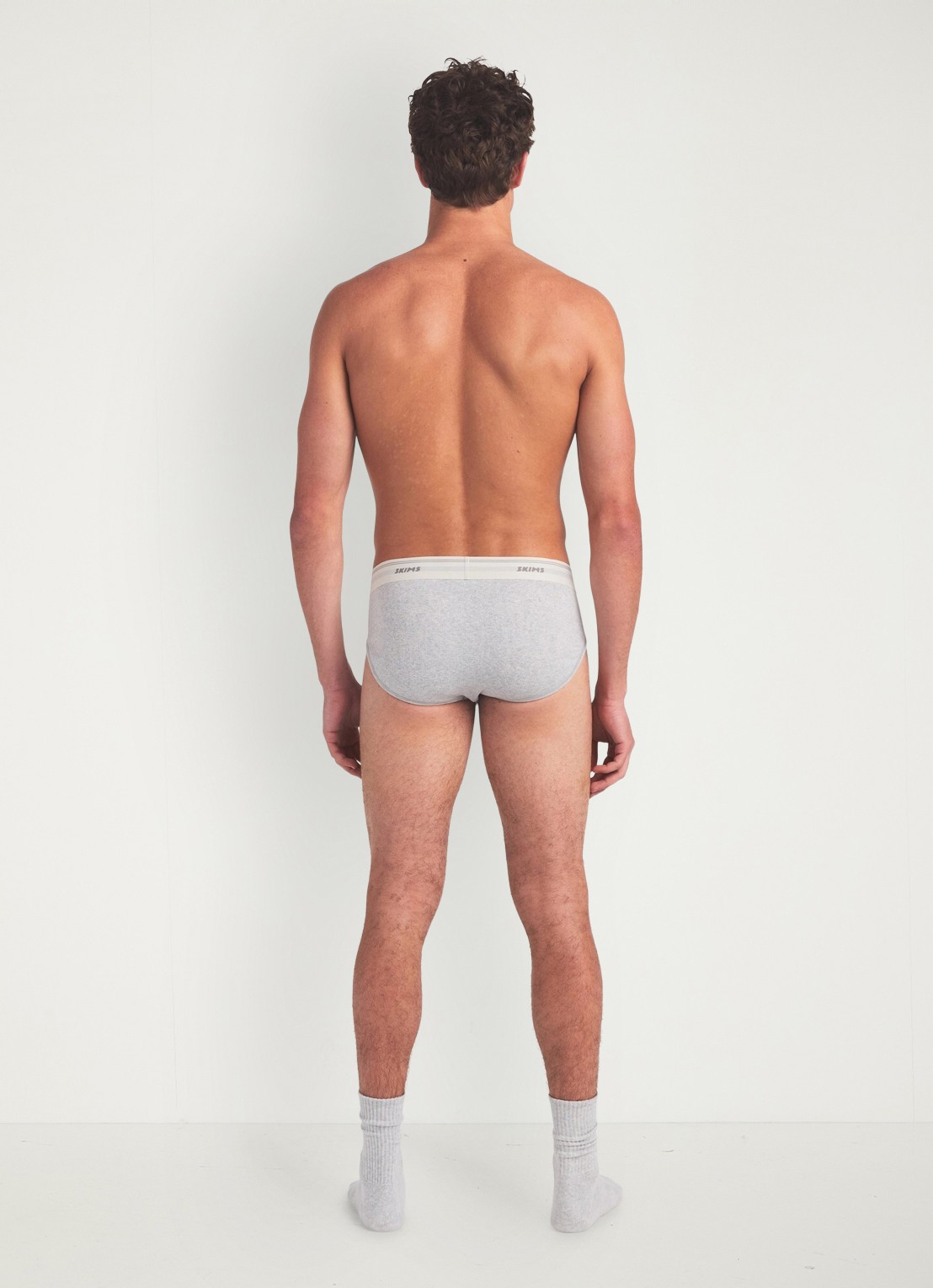 SKIMS Classic Cotton slip met logoband - achterkant 5 grijs