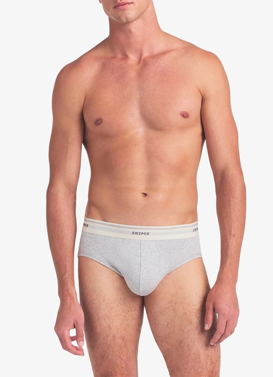 SKIMS Classic Cotton slip met logoband - detail grijs
