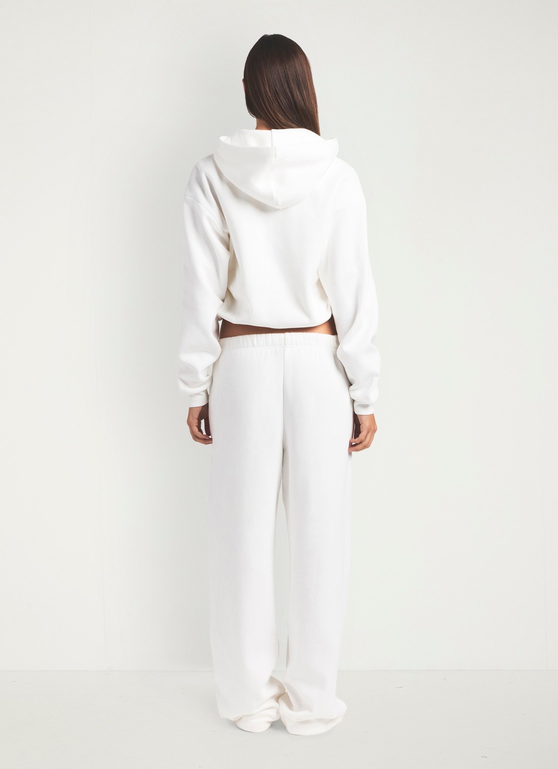 SKIMS Cotton Fleece hoodie met kangoeroezak - achterkant marble
