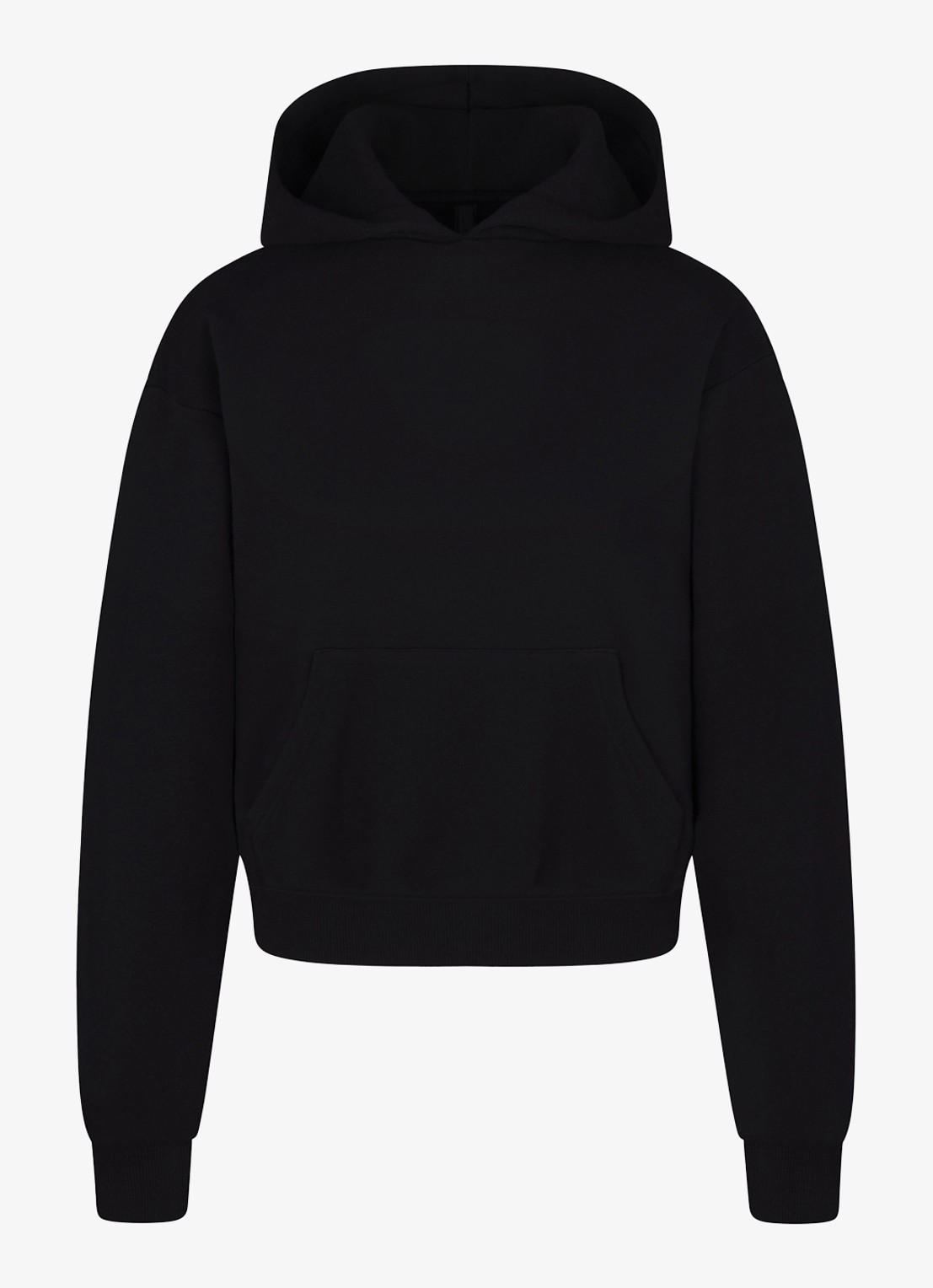 SKIMS Cotton Fleece hoodie met kangoeroezak - voorkant 4 zwart