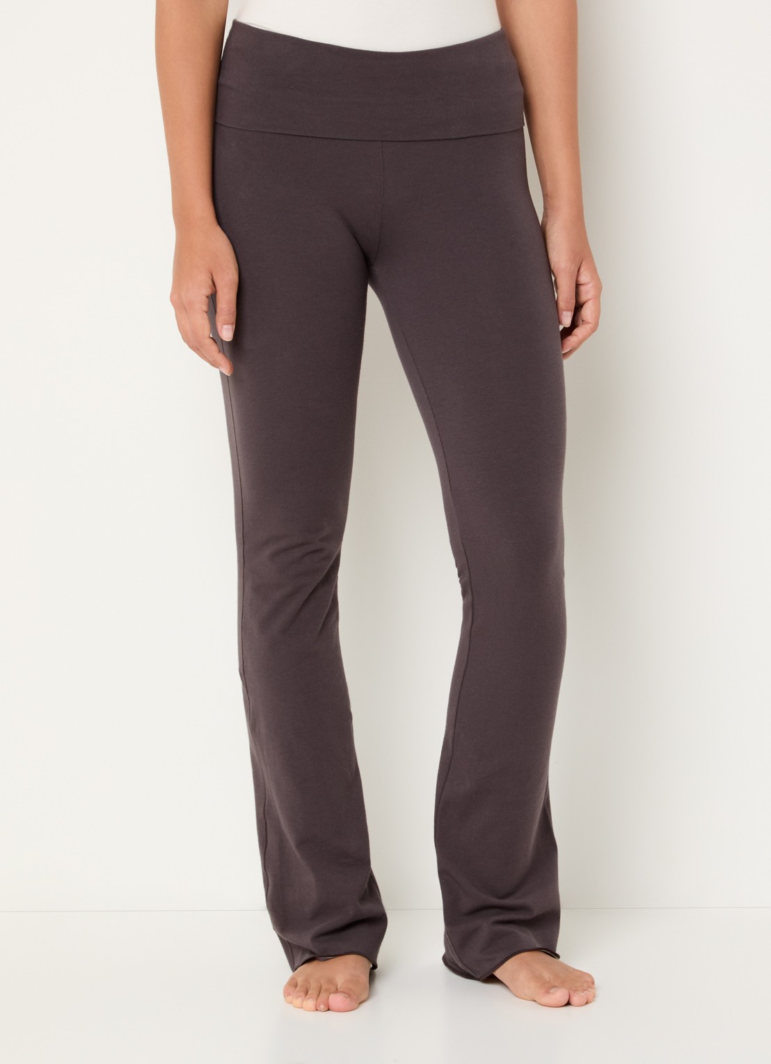 SKIMS Cotton Jersey Foldover mid waist flared fit loungebroek  - detail 3 taupe