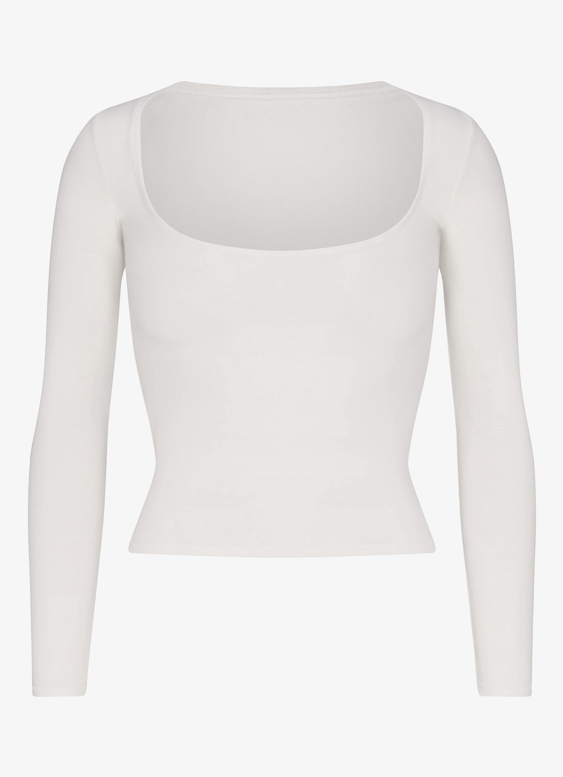 SKIMS Cotton Jersey longsleeve met rechthoekige hals - voorkant wit