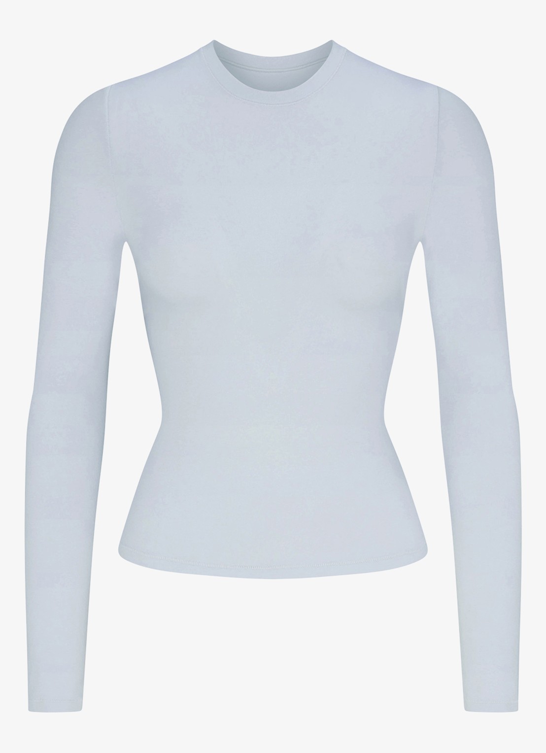 SKIMS Cotton Jersey longsleeve met ronde hals - voorkant 5 lichtblauw