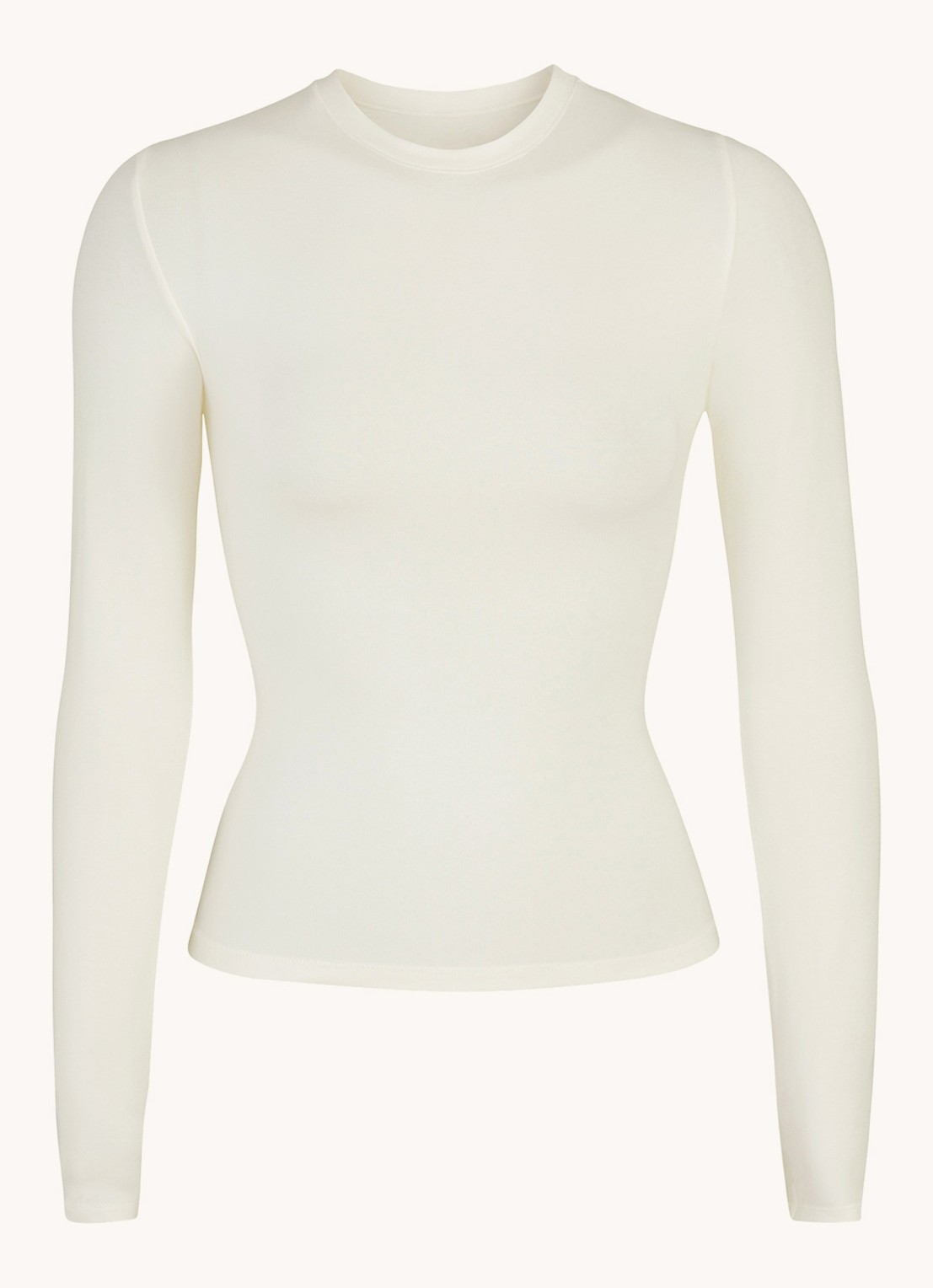 SKIMS Cotton Jersey longsleeve van jersey - voorkant gebroken wit
