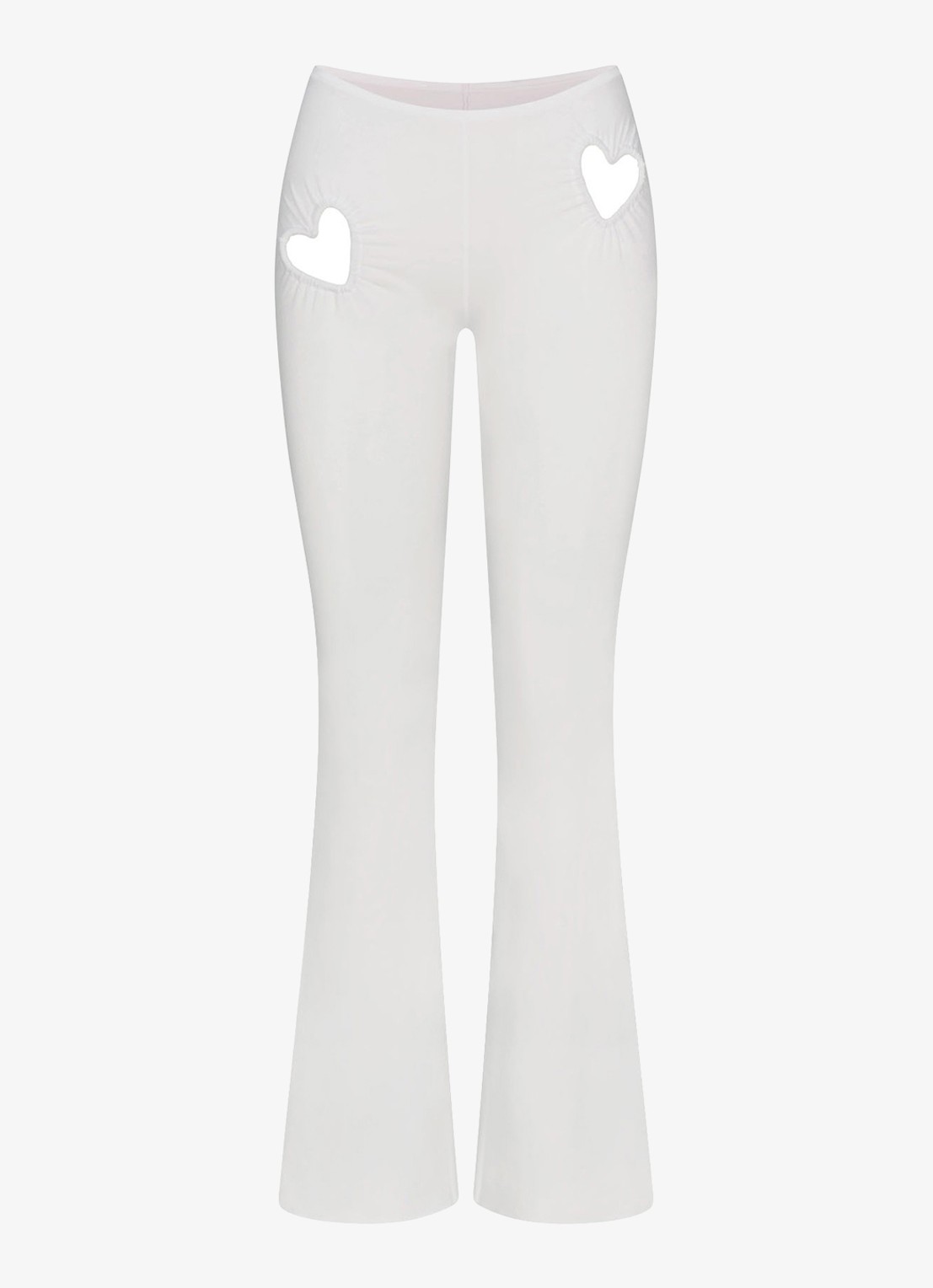 SKIMS Cotton Jersey low waist flared fit legging met cut-out details - voorkant wit