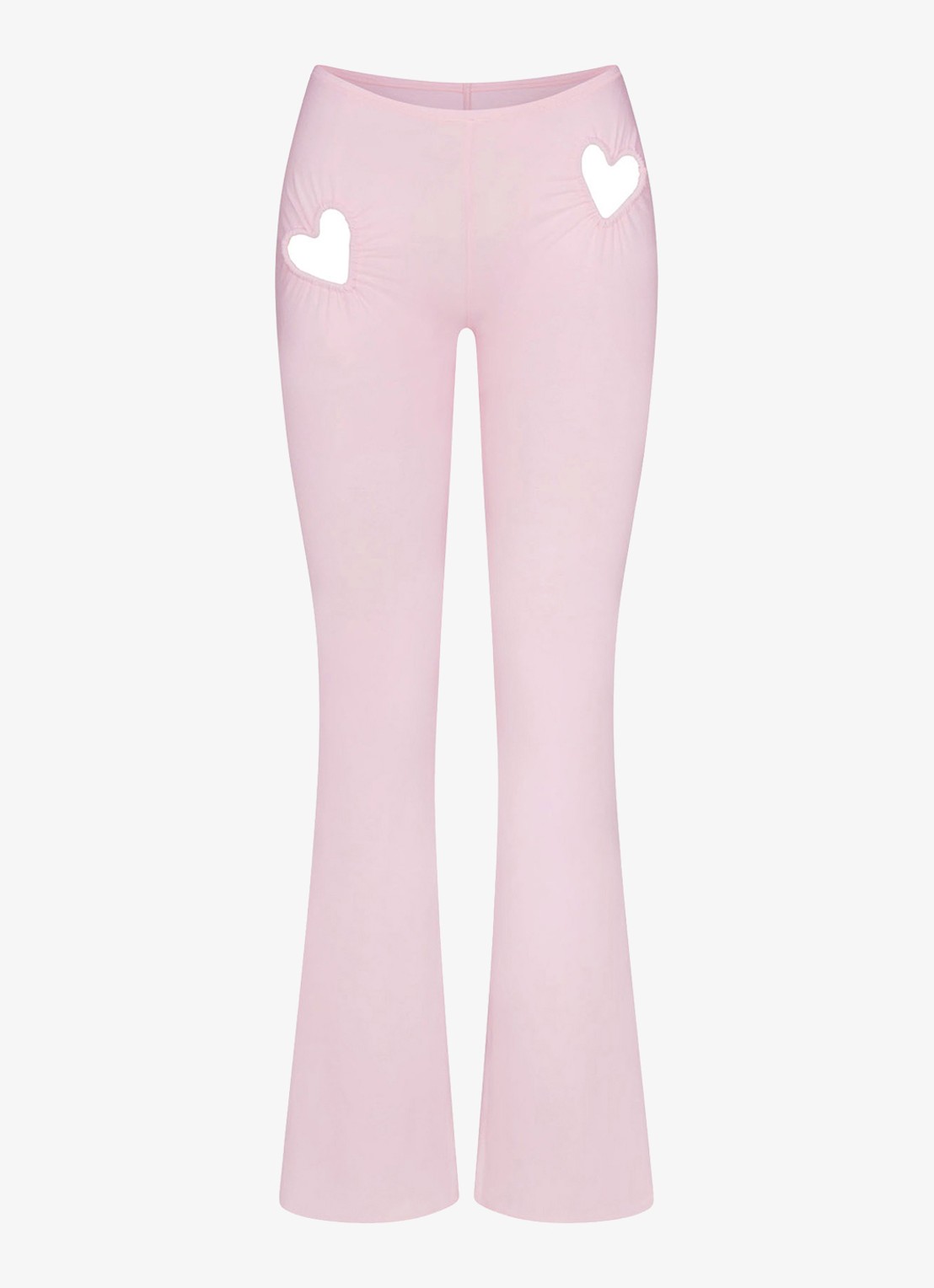 SKIMS Cotton Jersey low waist flared fit legging met cut-out details - voorkant 4 lichtroze
