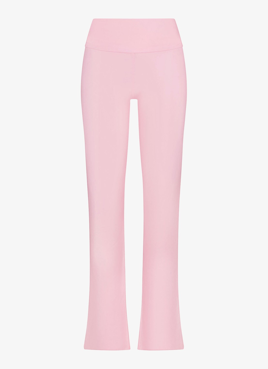 SKIMS Cotton Jersey mid waist flared legging met omgeslagen tailleband - voorkant 4 roze