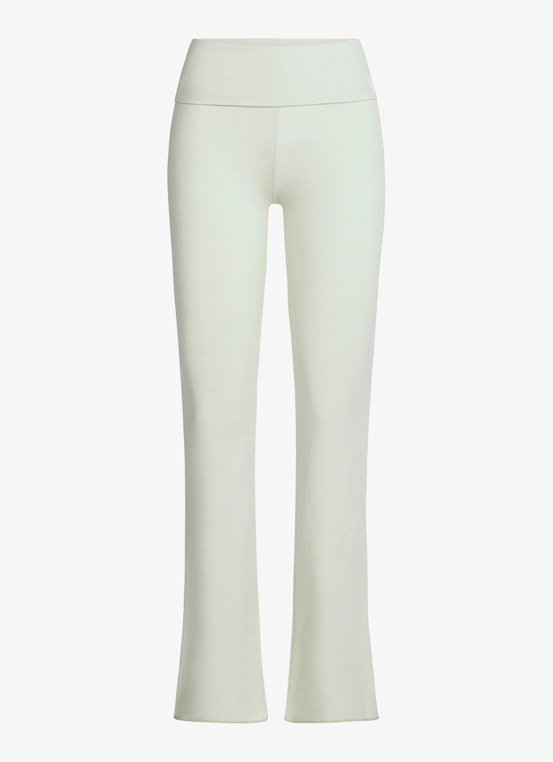SKIMS Cotton Jersey mid waist straight fit loungebroek - voorkant 2 lichtgroen