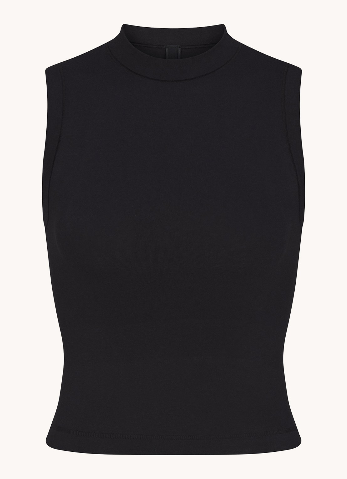 SKIMS Cotton Jersey mouwloze cropped loungetop - voorkant zwart