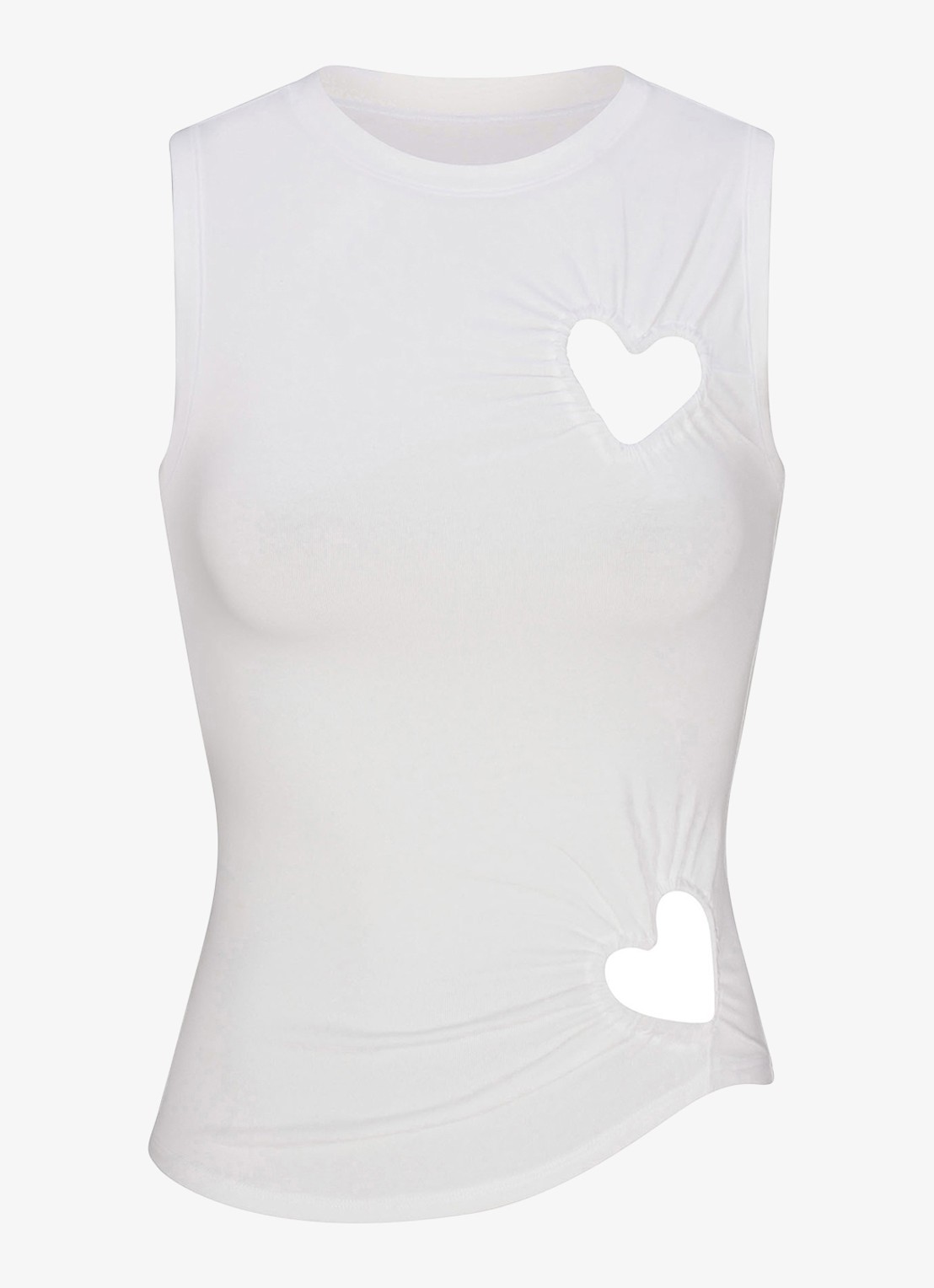 SKIMS Cotton Jersey mouwloze top met cut-out details - voorkant 3 wit