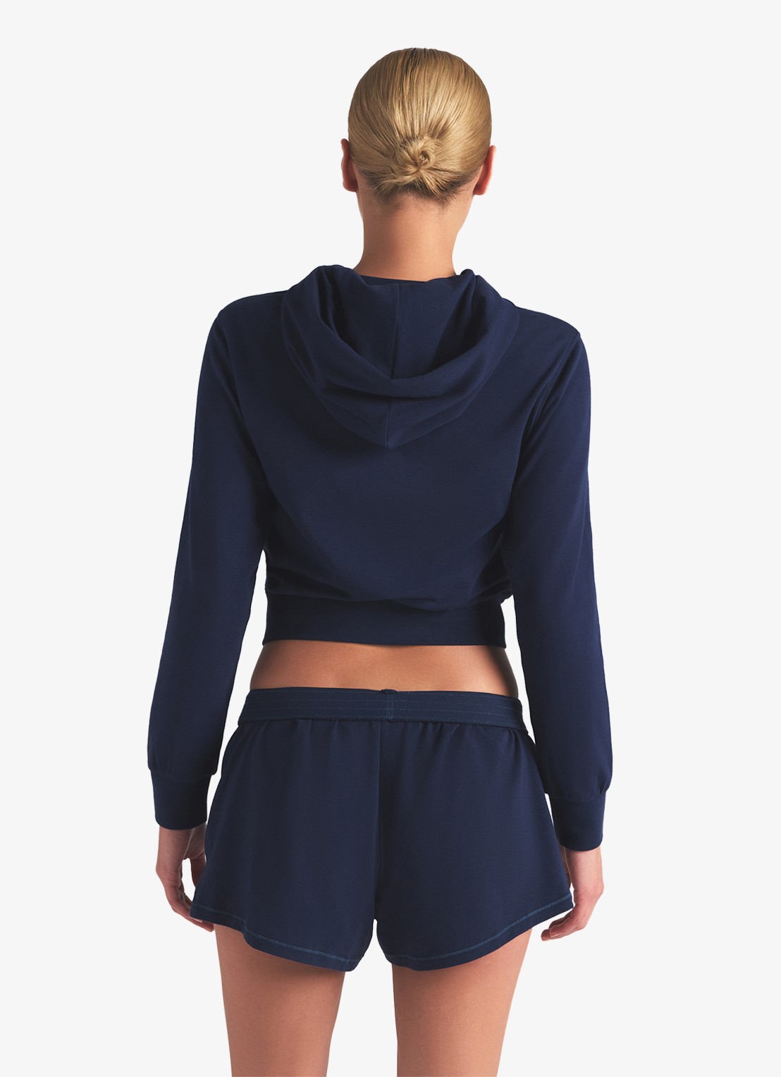 SKIMS Cotton Jersey sweatvest met zakken  - achterkant donkerblauw