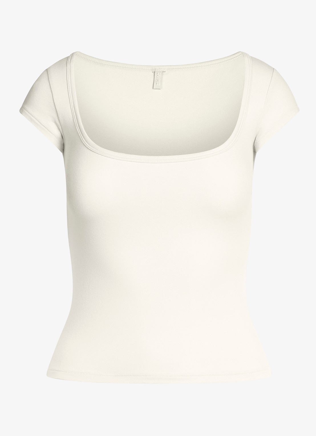SKIMS Cotton Jersey t-shirt met rechthoekige hals - voorkant 3 wit