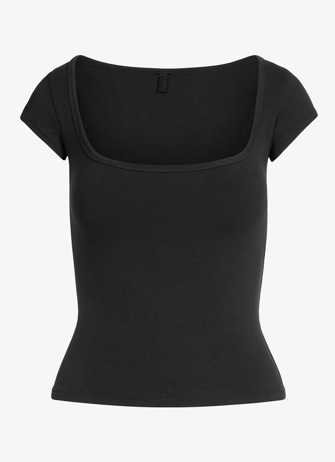 SKIMS Cotton Jersey t-shirt met rechthoekige hals - voorkant 4 zwart