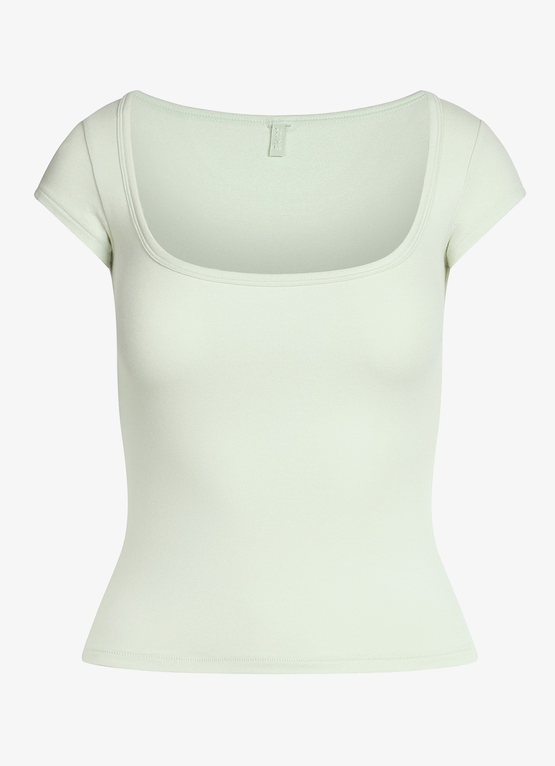 SKIMS Cotton Jersey t-shirt met rechthoekige hals - voorkant 2 mint