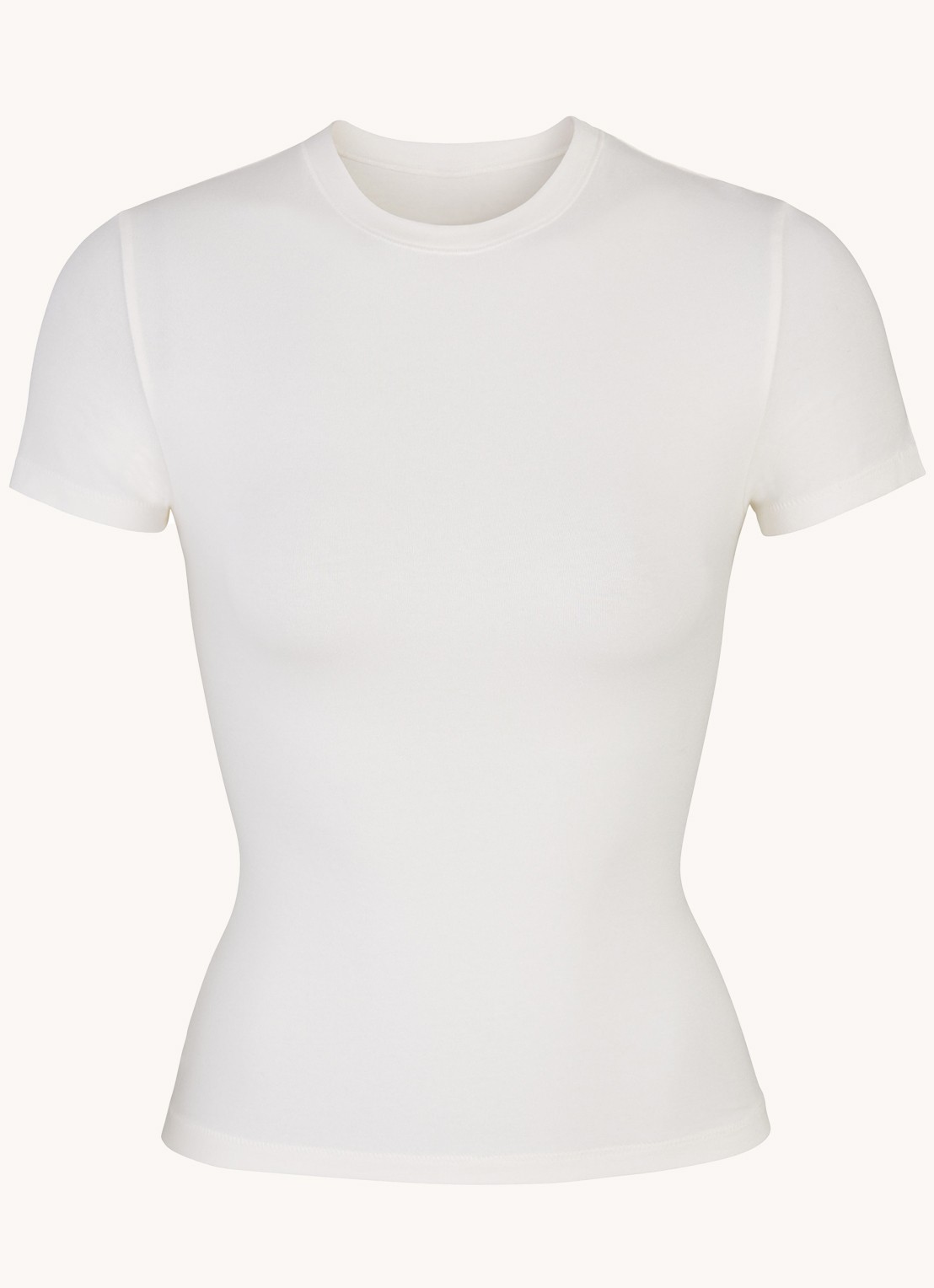 SKIMS Cotton Jersey T-shirt met ronde hals - voorkant 3 gebroken wit