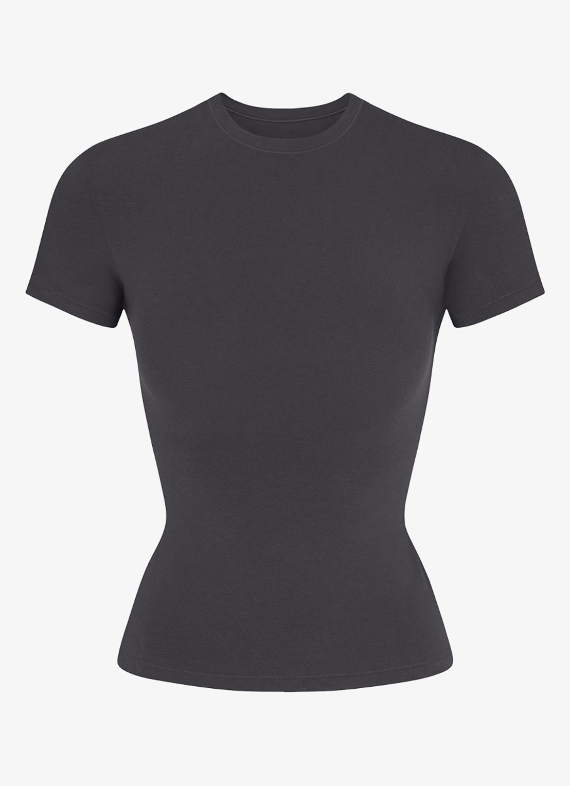 SKIMS Cotton Jersey T-shirt met ronde hals - voorkant donkergrijs
