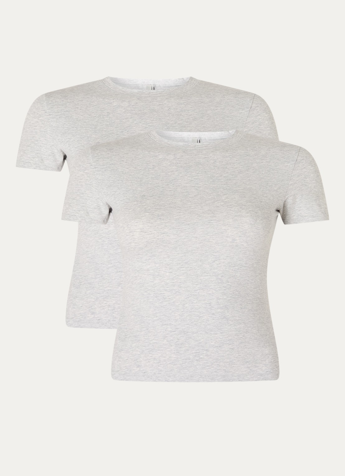 SKIMS Cotton Jersey T-shirt van jersey in 2-pack - voorkant grijsmele