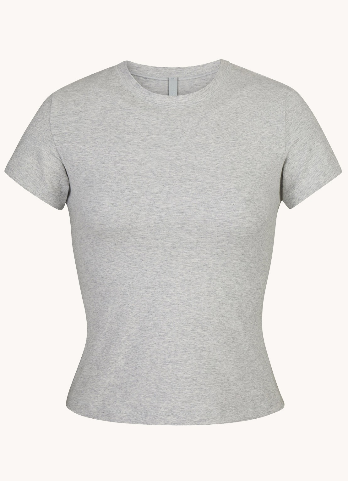 SKIMS Cotton Jersey T-shirt van jersey - voorkant 4 grijsmele