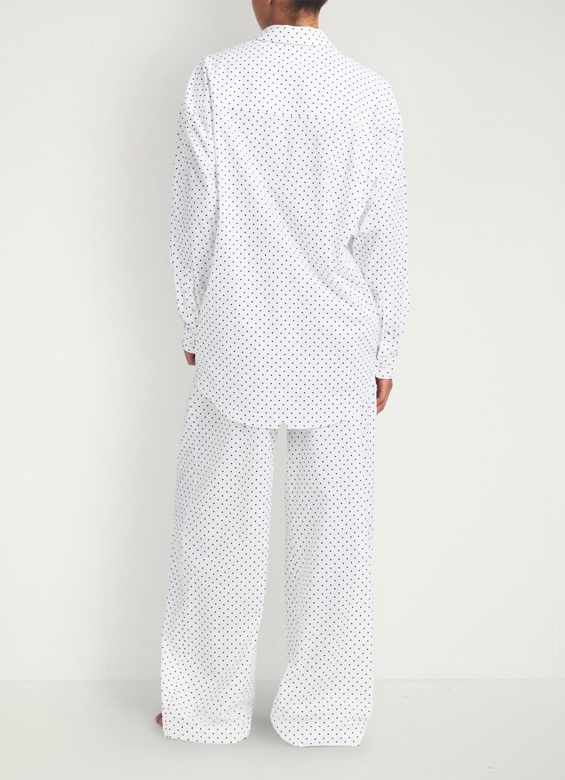 SKIMS Cotton Poplin pyjamaset met stippenprint - achterkant multicolor