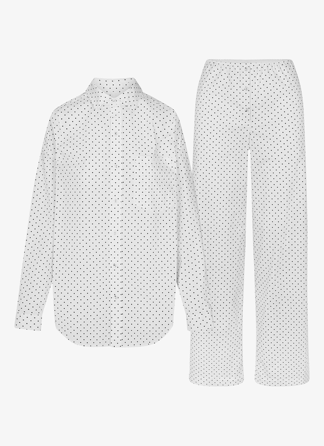 SKIMS Cotton Poplin pyjamaset met stippenprint - voorkant 2 multicolor
