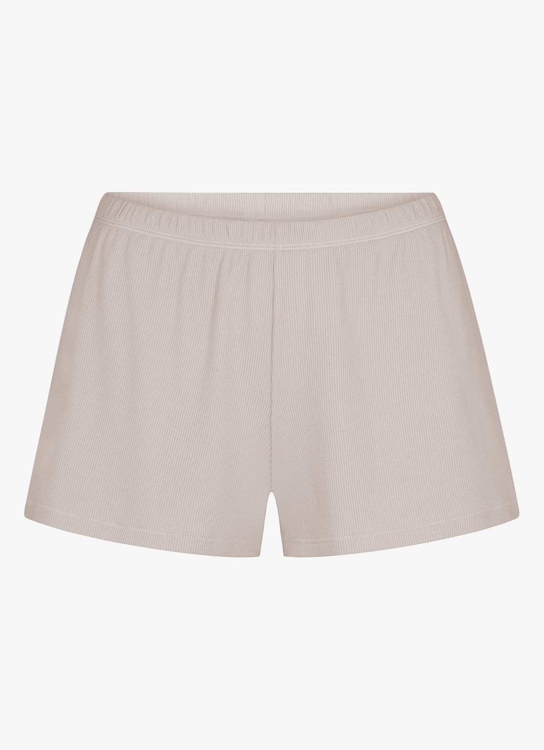 SKIMS Cotton Rib korte broek met ribstructuur - voorkant grijs