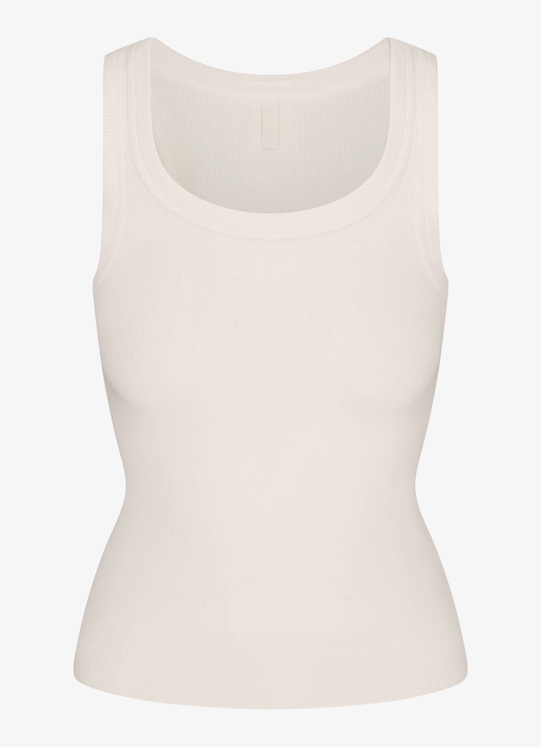 SKIMS Cotton Rib tanktop met ronde hals - voorkant 3 marble