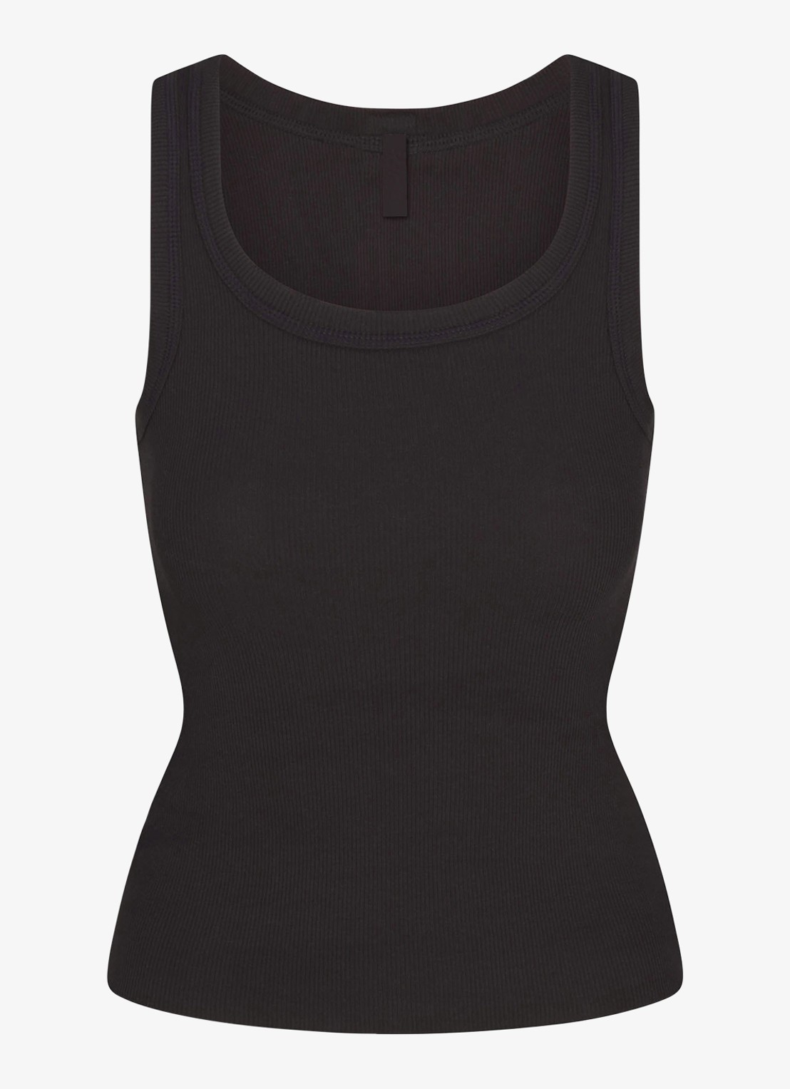 SKIMS Cotton Rib tanktop met ronde hals - voorkant 2 soot