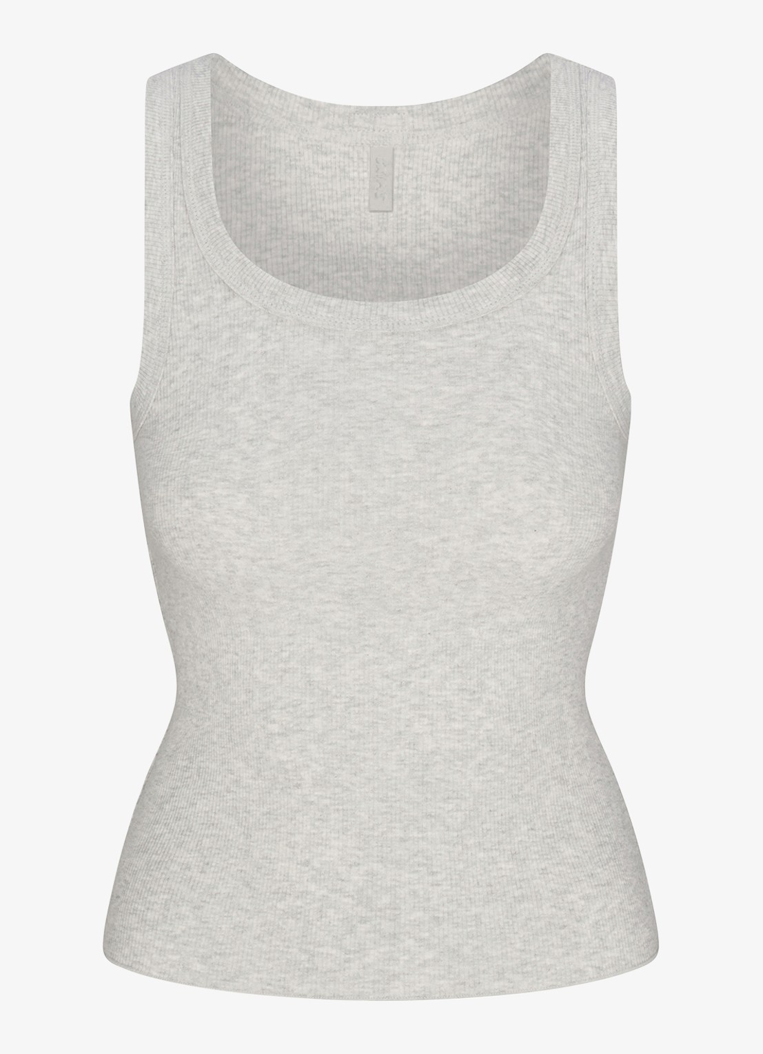 SKIMS Cotton Rib tanktop met ronde hals - voorkant 2 light heather grey