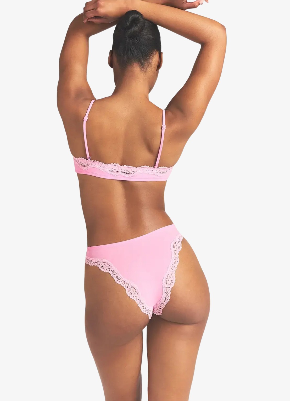 SKIMS Fit Everybody bralette met details van kant - achterkant 8 roze