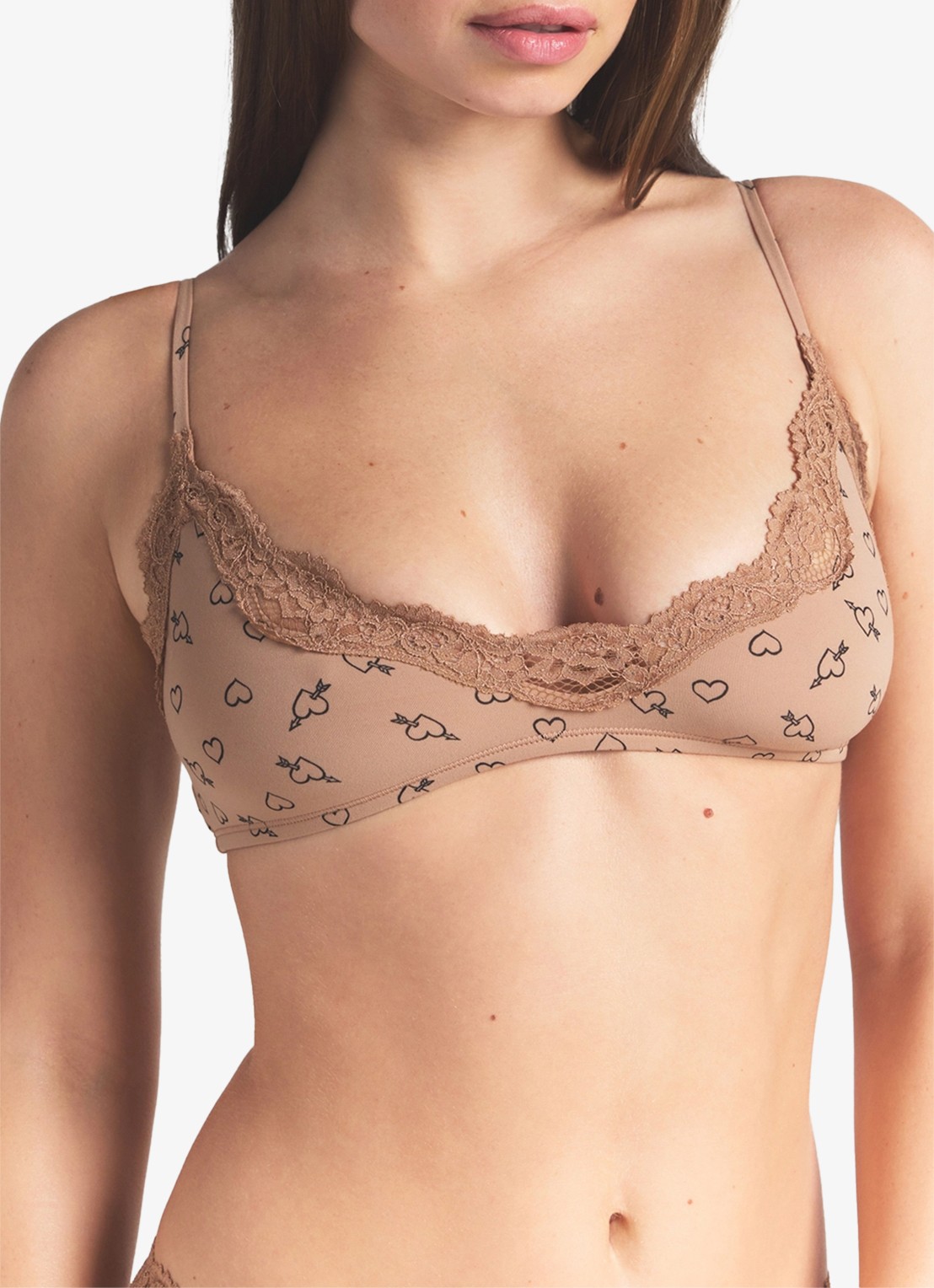 SKIMS Fits Everybody bralette met details van kant in 2-pack - detail 3 onyx and sketched hearts