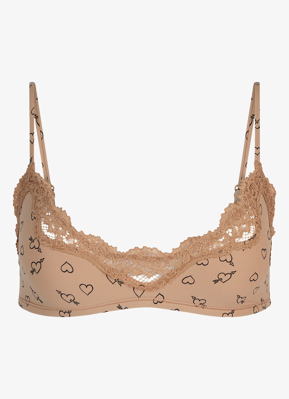 SKIMS Fits Everybody bralette met details van kant in 2-pack - voorkant 5 onyx and sketched hearts
