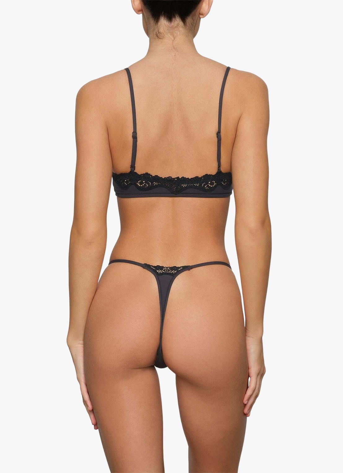 SKIMS Fits Everybody bralette met details van kant - achterkant zwart