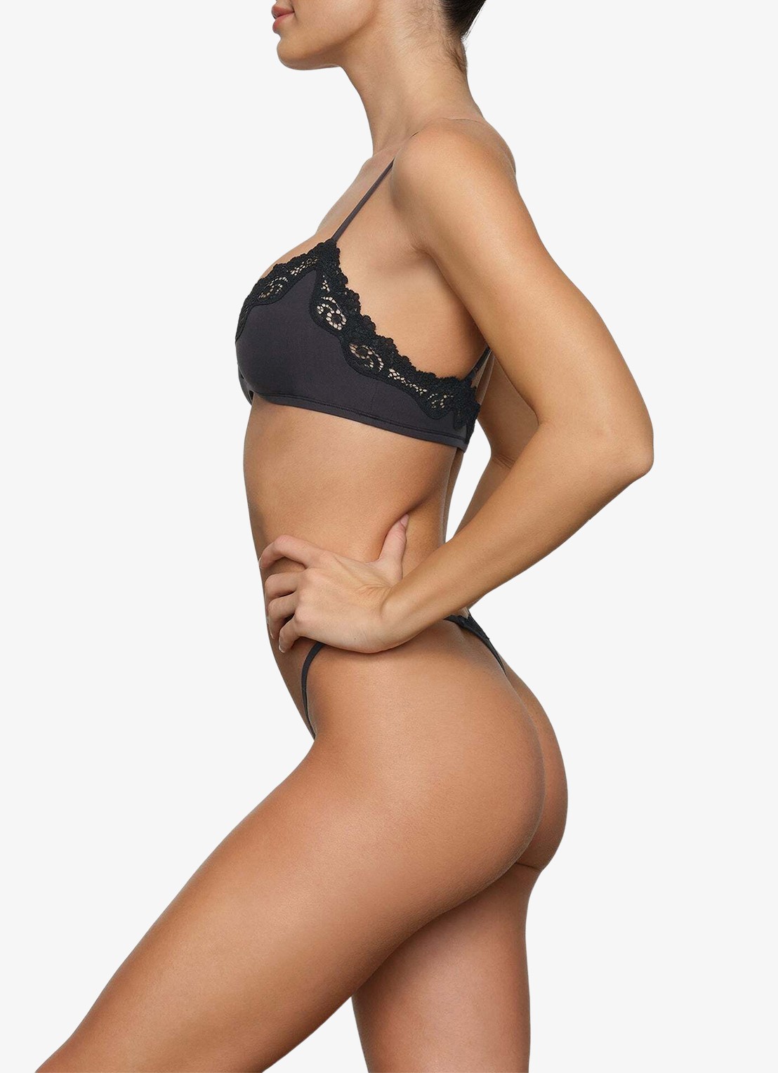 SKIMS Fits Everybody bralette met details van kant - detail 4 zwart